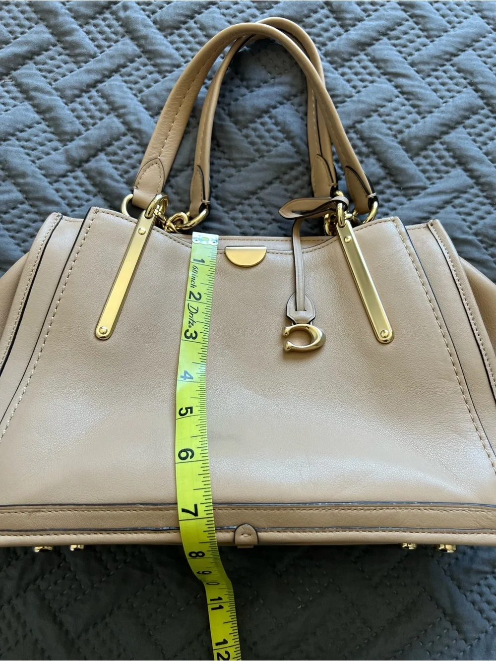 Coach Dreamer Leather Satchel with Gold Hardware